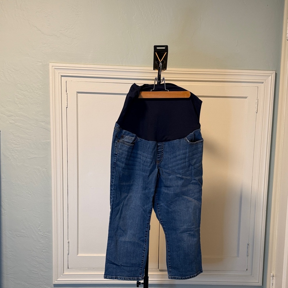 Maternity Blue Denim Capris